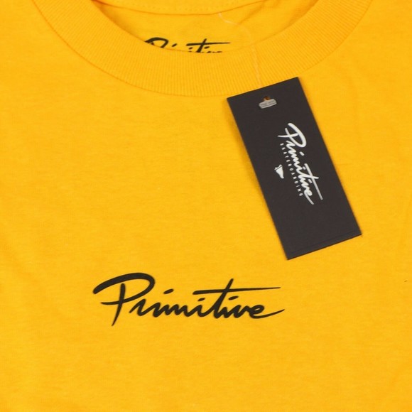 primitive skateboarding t shirt long sleeve/ gold color / butterfly graphic tee - Picture 5 of 5